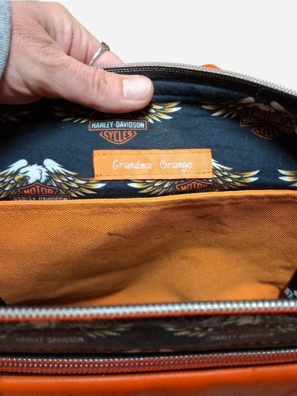 Harley-Davidson Retro Leather Purse & Orange Wallet Bundle